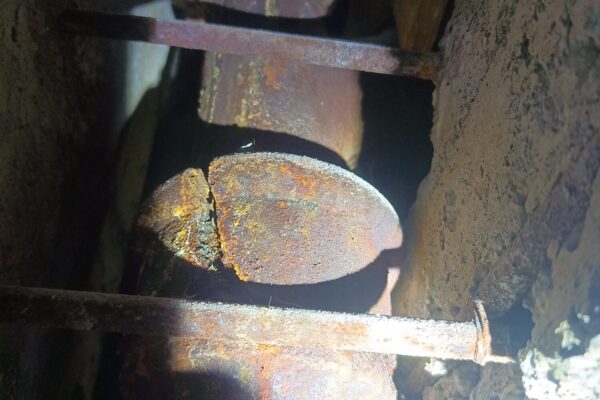 Gamall pottjárnsstammi orðinn mjög illa farinn